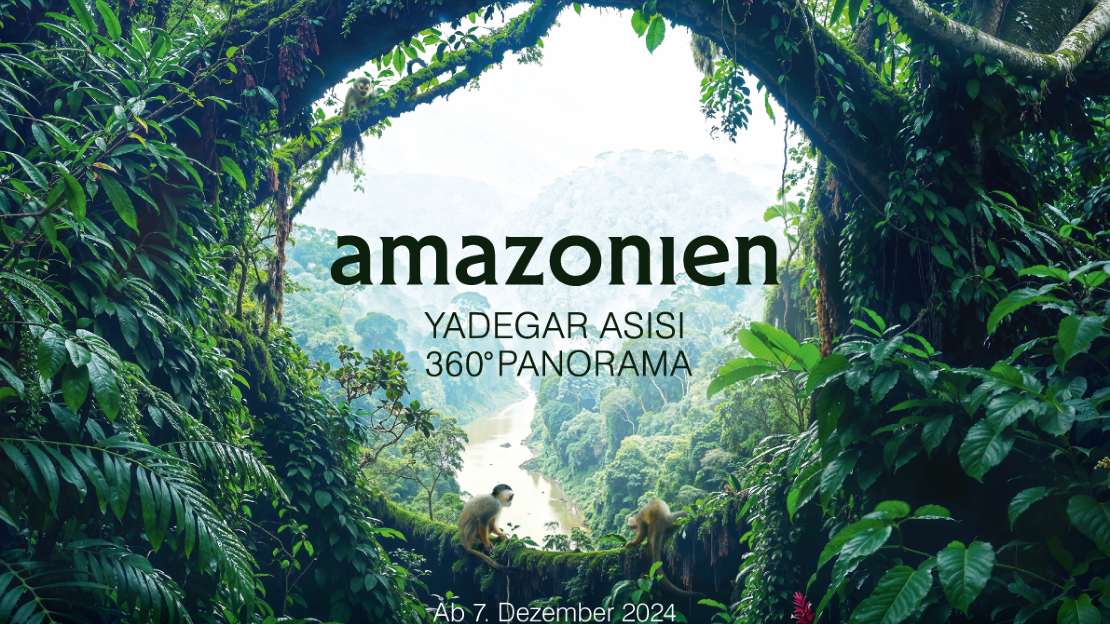 Amazonien Logo mit vielen grünen Pflanzen